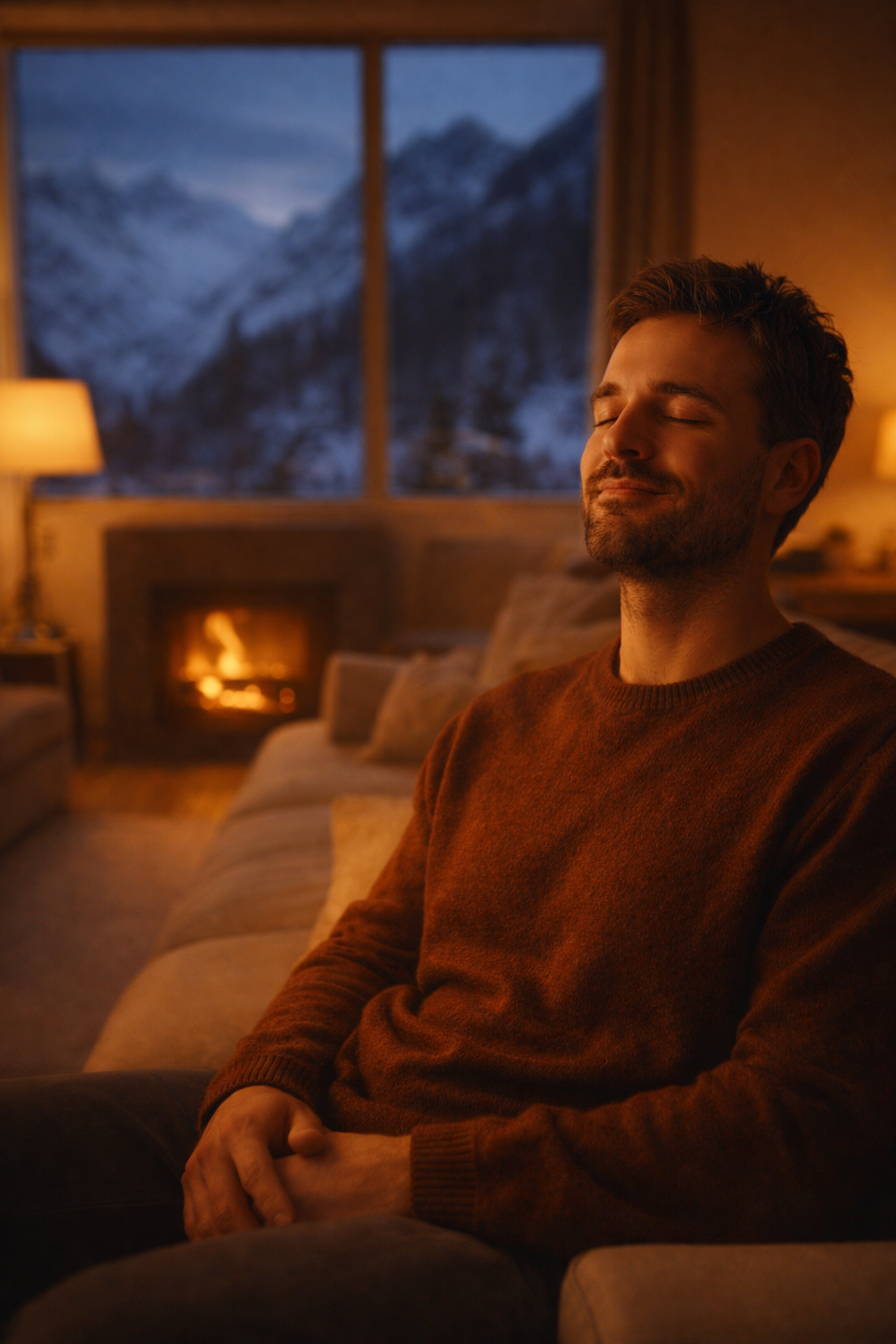 Cosy mindful rest scene